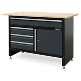 Weber-Werke Werkbank Holz grau schwarz 120 x 60 x 86 cm leer