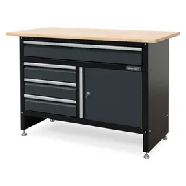 Weber-Werke Werkbank Holz grau schwarz 120 x 60 x 86 cm leer