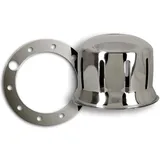 Universeller LKW Nabendeckel + Befestigungsring für Felgenauskleidung Edelstahl 22,5" Hinterachse
