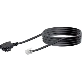 Schwaiger Telefon Anschlusskabel TAL6236 533 TAE (N) RJ11 schwarz, 6,0m, 1x TAE (N) / 1x RJ11