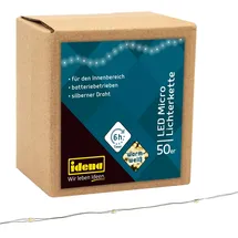 IDENA Lichterkette 50 LED Micro silber