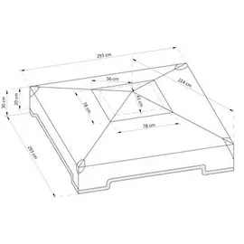 Dehner Ersatzdach Pavillon Granada 1 2,93 x 2,93 m Beige