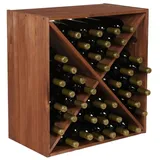 Proregal PROREGAL® Weinregal VINCELLAR MOD, HxBxT 60x60x30cm, Kreuz für 40 Flaschen, Braun geölt braun