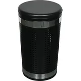 MSV Wäschekorb Wäschesammler Wäschetruhe mit Sitzkissen Rund, 60,5 cm Höhe Metall Schwarz