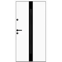 Aluminium-Stahl Nebeneingangstür "PALITA" BLACKLINE Weiß RAL 9016 beidseitig innen öffnend DIN links