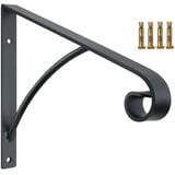 Natliedop Handlauf 1-2 Stufen Veranda Handlauf Schmiedeeisen Handlauf Grab Rail Einzelpfostengeländer Wandmontage Schwarz Treppengeländer Halterung Metall Kunst Handlauf für Outdoor Step