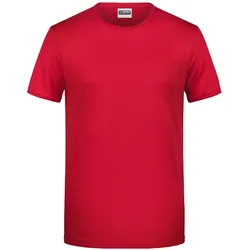 Herren T-Shirt Rollsaum - Farbe rot - Größe L