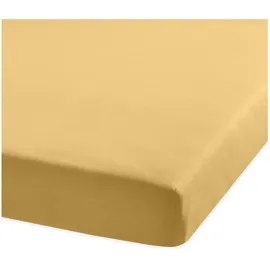 BettwarenShop Spannbettlaken Jersey-Elasthan 180 x 200 - 200 x 220 cm gelb