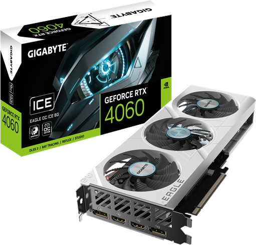 GeForce RTX 4060 EAGLE OC ICE - 8GB GDDR6 RAM - Grafikkarte