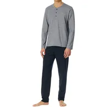 SCHIESSER Schlafanzug lang mit Knopfleiste-Nightwear Set Pyjamaset, Nachtblau_182515, 54