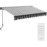 Outsunny Gelenkarmmarkise elektrisch 350 x 250 cm Sonnenschutz mit UV-Schutz, Handkurbel, verstellbare Kassettenmarkise mit