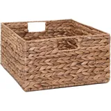 Vivanno Flechtkorb Regalkorb Schrankkorb Wasserhyazinthe natur "Lanta" - 19 x 41 x 34 cm
