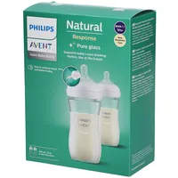 Philips Natural Response - Babyflasche aus Glas 1M+ 240ml 2er-Pack - SCY933/02