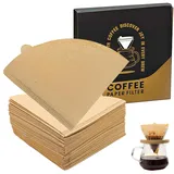 Kaffeefilter Größe 2 für 1–4 Tassen, V-Förmiger Kaffeefilter Papier Filter, Tragbare Kaffee Filter, Filtertüten, Coffee Filterpaper, Filterpapier für Kaffeetropfkegel Kaffeemaschinen, 100 Stück