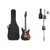 vidaXL E-Gitarre für Anfänger mit Tasche Schwarz und Gold 4/4 39"