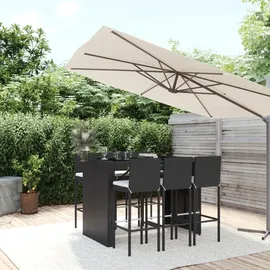 vidaXL Gartenbar-Set 7-tlg. Schwarz