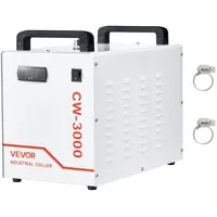Vevor Industrieller Wasserkühler CW-3000, Industrie-Wasserkühler-Kühlsystem mit 9-L-Tank, 10 L/min Durchfluss, Kühlgerät mit Hochgeschwindigkeitslüfter, für Lasergravur-&-schneidmaschinen