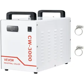 Vevor Industrieller Wasserkühler CW-3000, Industrie-Wasserkühler-Kühlsystem mit 9-L-Tank, 10 L/min Durchfluss, Kühlgerät mit Hochgeschwindigkeitslüfter, für Lasergravur-&-schneidmaschinen