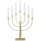 seasonals - Hochwertiger LED-Metalleuchter Anywhere, gold, mit Timerfunktion und Batteriebetrieb, keine Steckdose nötig