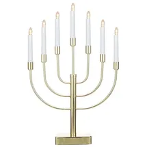 seasonals - Hochwertiger LED-Metalleuchter Anywhere, gold, mit Timerfunktion und Batteriebetrieb, keine Steckdose nötig