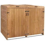 Mendler Mülltonnenbox HWC-H74 126 x 158 x 98 cm braun