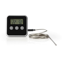 Nedis Fleischthermometer - Alarm/Timer - LCD-Anzeige - 0-250 °C - Schwarz/Silber