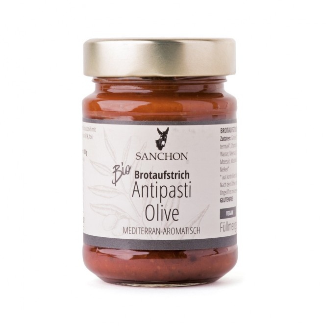 Sanchon Brotaufstrich Antipasti Olive bio