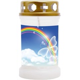HS Candle 10er Pack Grabkerzen mit Motiv, Grablicht mit Brenndauer von ca. 40 Std, Motiv: Schmetterling, in vielen weiteren Varianten