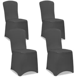 DETEX® 4er Set Stretch Hussen Grau ÖKO-TEX® Zertifiziert Überwurf Rückenlehne
