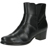 CAPRICE Damen Stiefeletten mit Absatz aus Leder mit Reißverschluss, Schwarz 41 EU