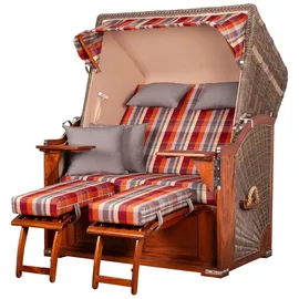 Mr. Deko bene living Strandkorb Komplettset Schaalsee Mahagoni PE grau Modell 584