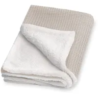 Julius Zöllner Winterdecke aus Waffelpique und kuscheligem Teddy-Stoff | Gr. 70x100 cm | Made in Germany | Waffelpique 100% Baumwolle | OEKO-TEX® STANDARD 100 | Seashell