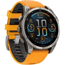 Garmin fenix 8 AMOLED 47 mm sapphire, graphit / titanium titan mit QuickFit Silikon-Armband 26 mm