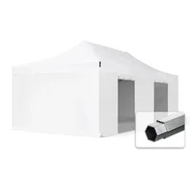 TOOLPORT Faltpavillon 4 x 8 m inkl. 4 Seitenteile Weiß