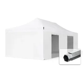 TOOLPORT Faltpavillon 4 x 8 m inkl. 4 Seitenteile Weiß