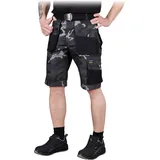 Reis FORECO-TS BJS Arbeitsshorts für Herren | Cargo-Shorts | Sicherheitsshorts | Arbeitsshorts | Garten-Shorts | Camouflage-Schwarz | Größe: XL