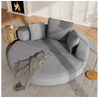 REDOM Schlafsofa Kompakte Lösung für Apartments: Sofa & Bett in einem, Mit strapazierfähigem Cord-Bezug & 3 Kissen, Maße: 173x176x40 cm 1 Teile, als platzsparender Sitz- und Schlafplatz im Wohn- oder Gästebereich grau