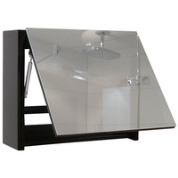 MCW Spiegelschrank MCW-B19, Wandspiegel Badspiegel Badezimmer, aufklappbar hochglanz 48x79cm ~ schwarz
