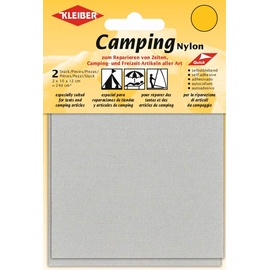 Kleiber Camping Nylon Flicken für Zelte selbstklebend Hellgrau, ca. 10 cm x 12 cm