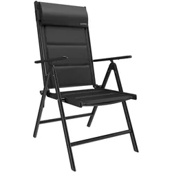 GARMIO® Gartenstuhl Balkonstuhl FLORENZ schwarz, 7-fach verstellbar, klappbar, inkl. Nackenkissen, für Terrasse