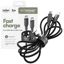 Panzer Glass USB-C auf USB-C 2 m Schwarz