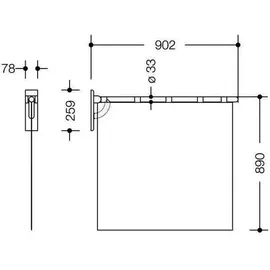 Hewi Duschvorhang Serie 801 94 x 96,7 cm senfgelb
