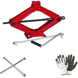 Kompatibel mit Honda Civic Station Wagenheber bis zu 2 Tonnen mit Stahlfuß und Drehschlüssel + Kreuzschlüssel zum Lösen von Bolzen