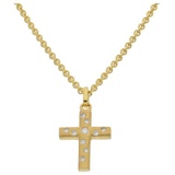 JuwelmaLux Kreuzanhänger JuwelmaLux Kette mit Anhänger Kreuz 585/000 (14 Karat) Gold mit Brilla (1-tlg) gelb