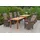 Merxx Toskana Set 9-tlg. Flex-Ausziehtisch 185/370 x 90 cm natur inkl. Auflagen