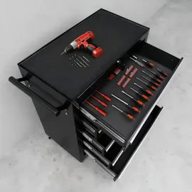 Tectake tectake® Werkzeugwagen Rollen Ø 100 mm - Schwarz Metall, 33x79x69 cm, Freizeit, Heimwerken, Werkzeugaufbewahrung