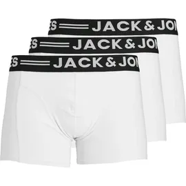 JACK & JONES Herren Boxershort 3er Pack Weiß M