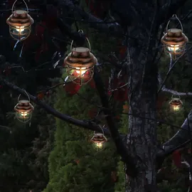 ETC Shop LED Solar Hängeleuchte 14 cm rost