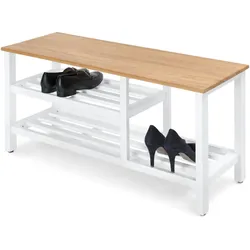 Tchibo - Schuhbank mit offenem Schuhfach - 100x35x45,5cm - weiß - Holz