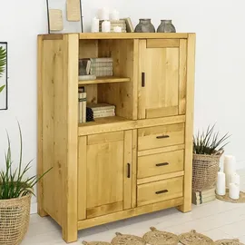 AC ANGEL CERDÁ Highboard 110 x 140 x 50 cm Walnuss / Schwarz